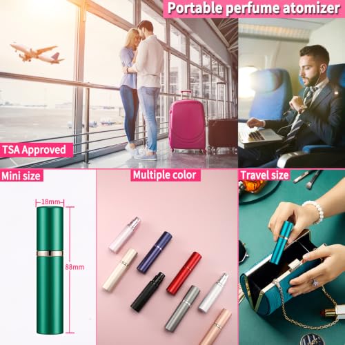ANTOKX 2-Pack Refillable Travel Perfume Atomizers with Black & Gray Finish