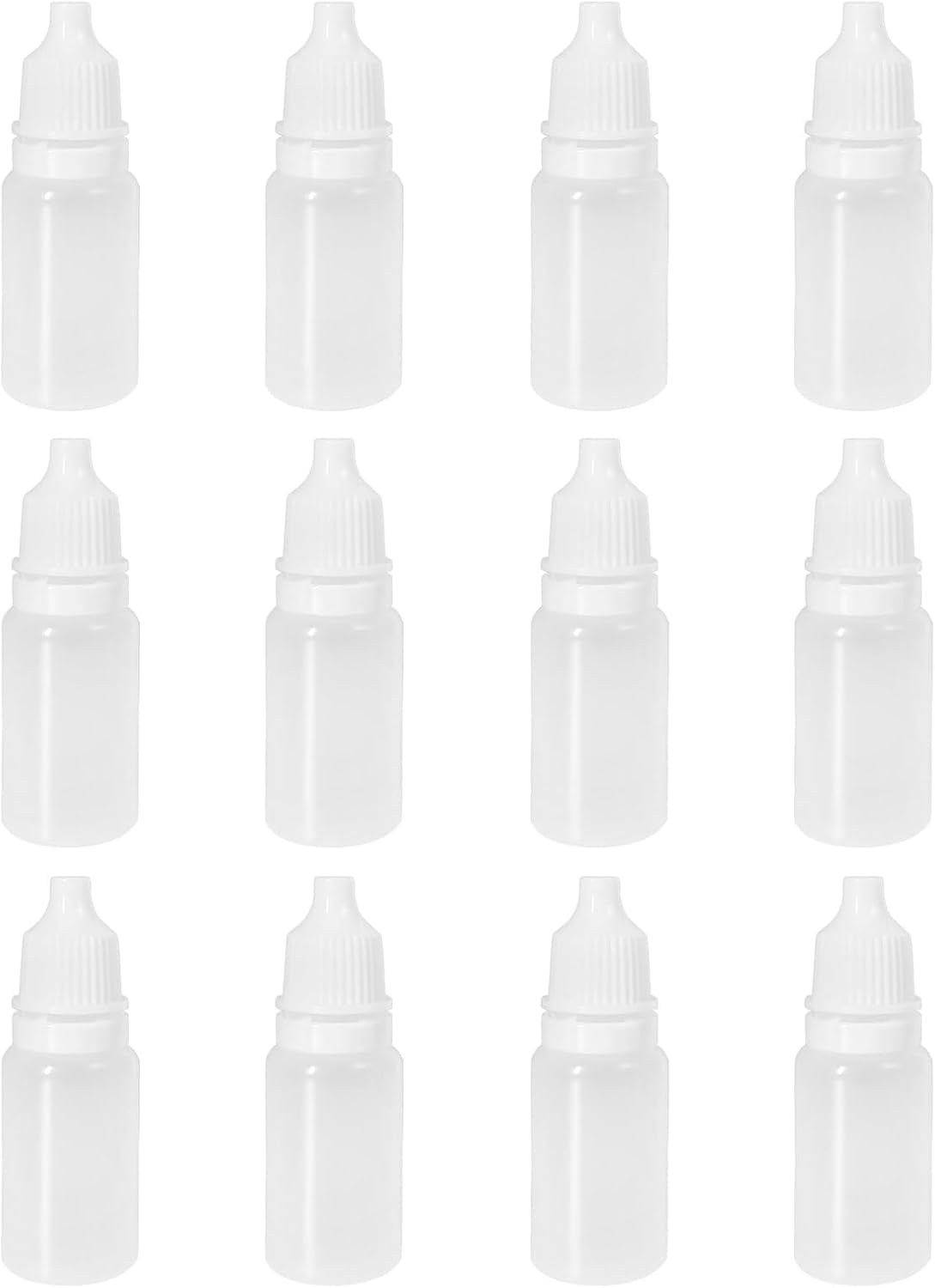 Eye Dropper Bottles - 10ml Squeezable Plastic Containers | 12-Pack with Caps