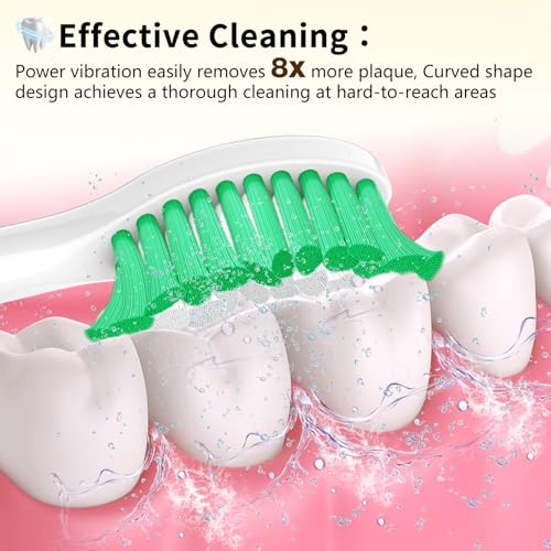 Aoremon Sonicare E-Series Replacement Toothbrush Heads, Green - 6 Pack