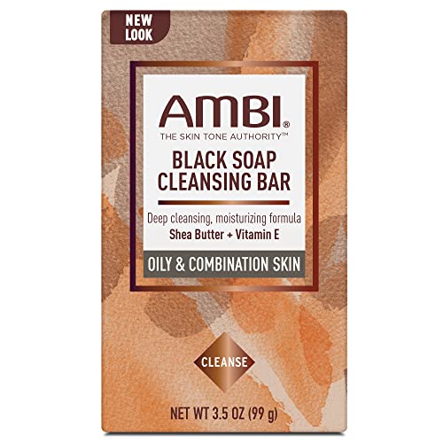 Ambi Black Soap with Shea Butter & Aloe Vera - 3.5 Oz Facial Bar (Pack of 1)