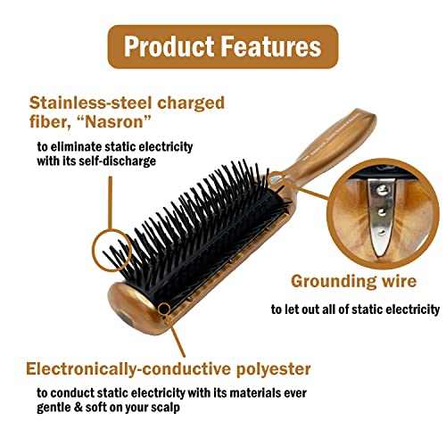 VESS Anti-Static Blow Dryer Brush - Large Professional Detangling Hairbrush