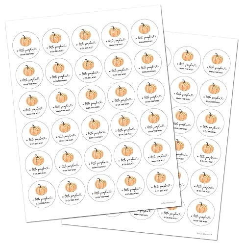 1.5" Pumpkin Baby Shower Stickers – Set of 60