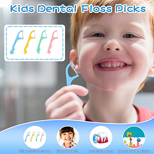 Kids Automatic Dental Floss Pick Dispenser with 176 Floss Sticks