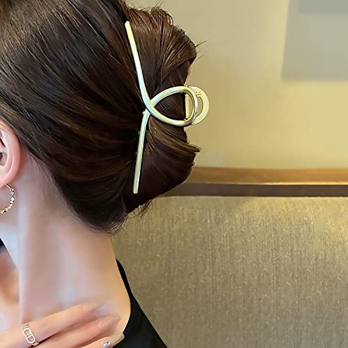 SOVAEER 2-Pack Matte Metal Hair Claw Clips - Gold & Rose Gold