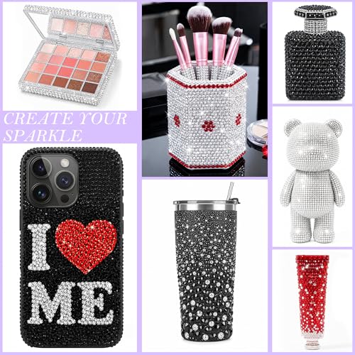 35000PCS Black Rhinestones Bedazzling Kit with Tools & Glue