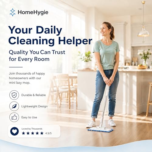 Mini Lazy Mop with Clip-on Grip & Zero-Touch Cloth Change