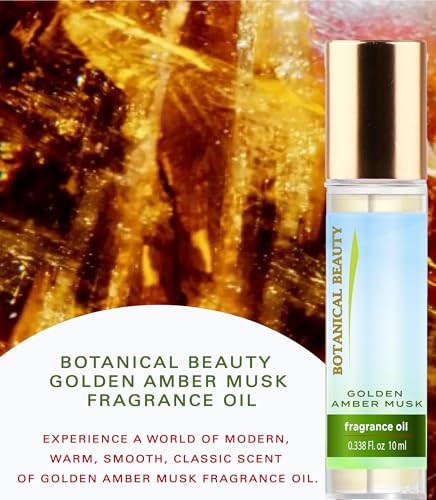 Golden Amber Musk Fragrance Oil Roll-On 0.33 Fl Oz | Vegan & Long-Lasting