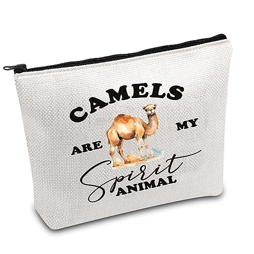 Camel Lover Canvas Makeup Bag - Travel Cosmetic Organizer Zipper Pouch