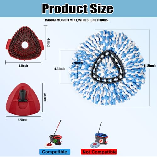 4-Pack Microfiber Mop Head Replacement for Ocedar RinseClean System