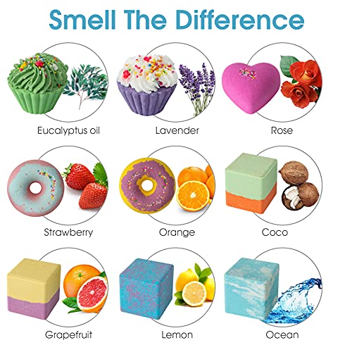 comfso Bath Bombs Gift Set for Kids - 10 Natural Scented Bombs