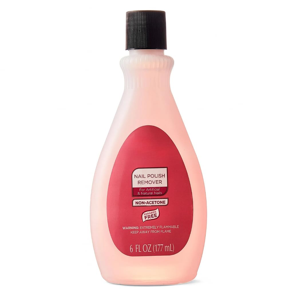Non-Acetone Nail Polish Remover, 6 fl oz – Gentle Formula for Natural & Artificial Nails, Removes Gel, Glitter, Acrylics, Safe for Sensitive Skin, Salon Quality