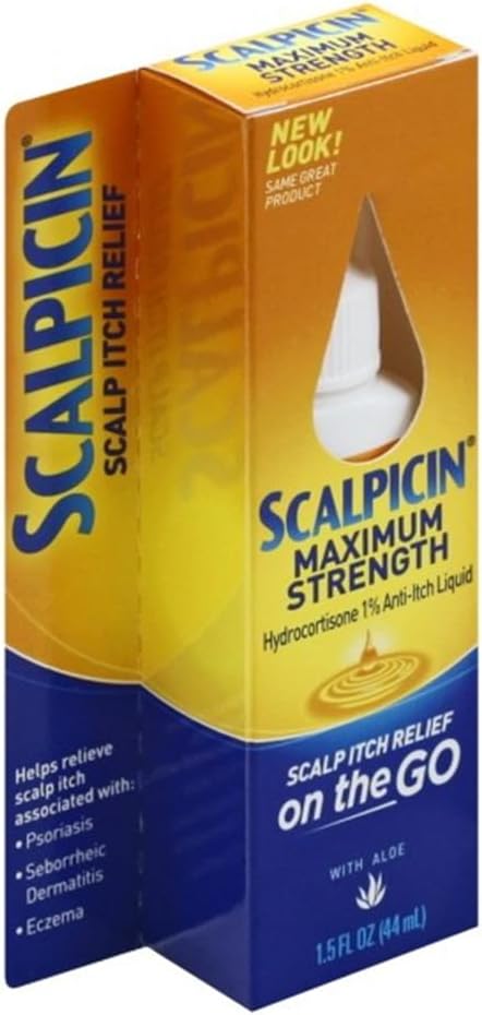 Scalpicin Maximum Strength Scalp Treatment - Fragrance-Free Liquid for Itchy Scalp, Dermatitis & Psoriasis | 1.5 fl oz