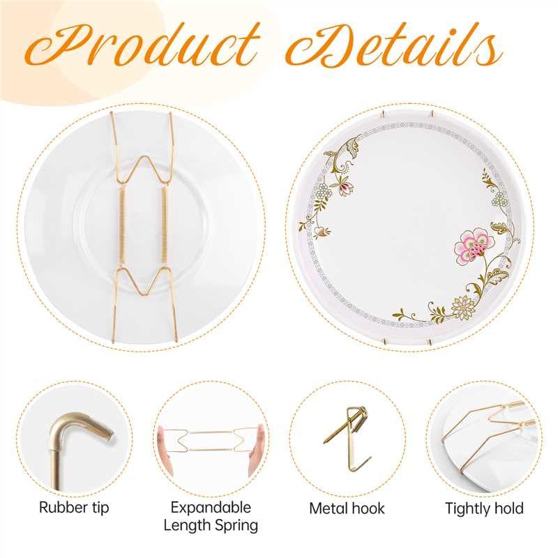 Bilillo 6 Pack Invisible Plate Hangers for 6-8 Inch Plates