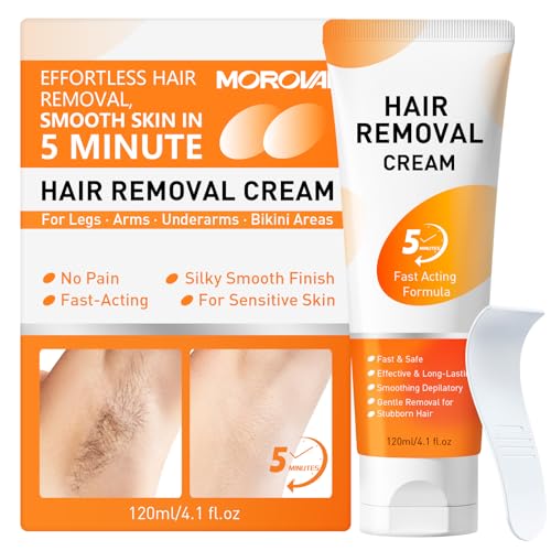 Morovan Painless Hair Removal Cream 4.1oz for Smooth Skin
