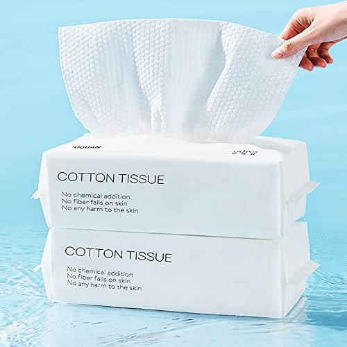 AM RONG MAGIC 100 Pack Cotton Facial Wipes - Deep Cleansing & Makeup Remover