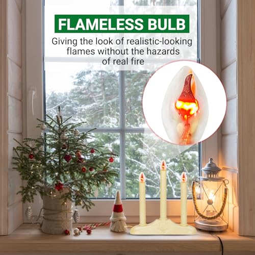 C7 Flickering Flame Bulb - E12 Base Night Light with Orange Glow
