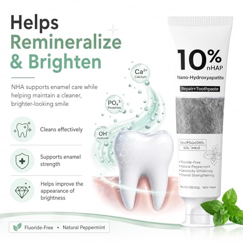 Fluoride-Free Nano-Hydroxyapatite Toothpaste for Enamel Repair - 4.23oz