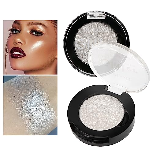 Afflano White Silver Glitter Eyeshadow - Shimmery Long-Lasting Highlighter