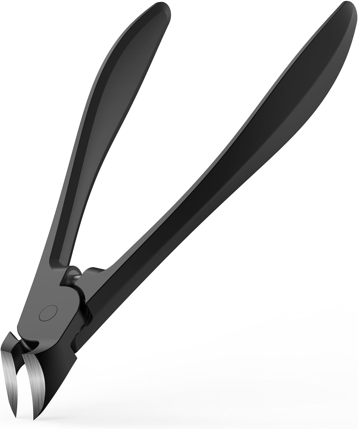 BEZOX Toenail Clippers for Seniors - Long Handled Curved Head Clippers for Thick Nails | Ergonomic Design, Black