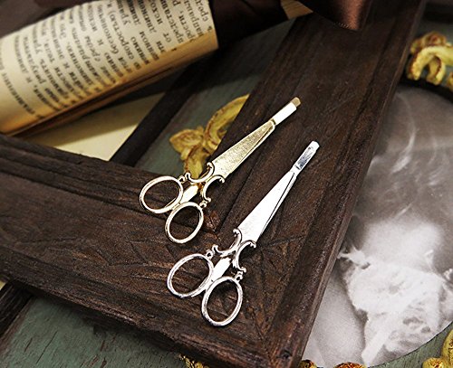 Gold and Silver Scissors-Shaped Hair Clips 4-Pack for Weddings & Parties