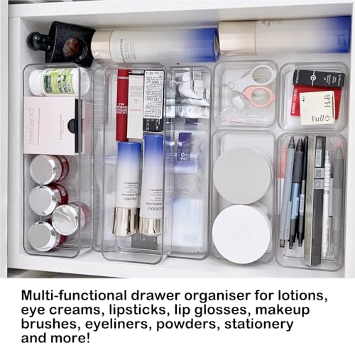 16-Pack Drawer Organizer Set - Versatile Storage Trays for Home & Office