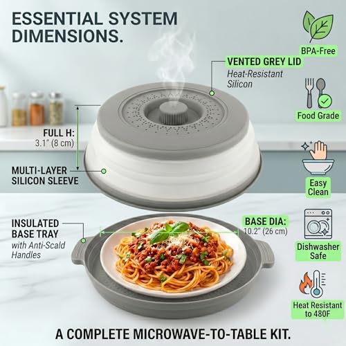 Microwave Cover for Food - 2-in-1 Anti-Scald Splatter Guard