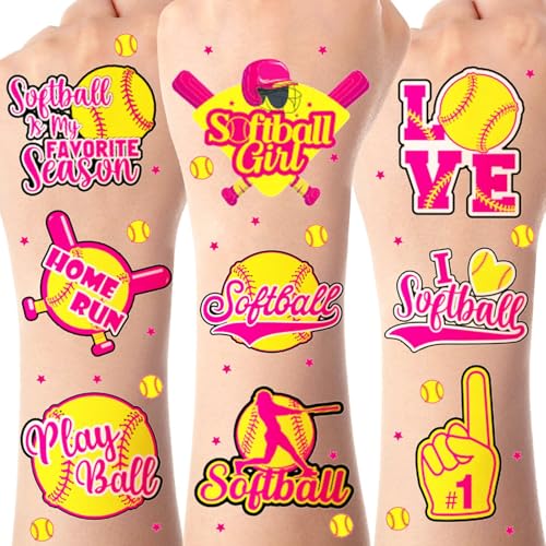 144 Pcs Softball Temporary Tattoos - Party Favors & Decorations