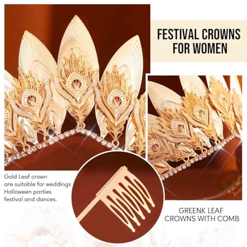 Yean Gold Leaf Crown Headband – Greek Goddess Roman Laurel Headpiece