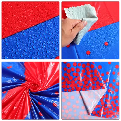 Oudain 3-Pack Waterproof Red Polka Dot Tablecloths, 54" x 108"