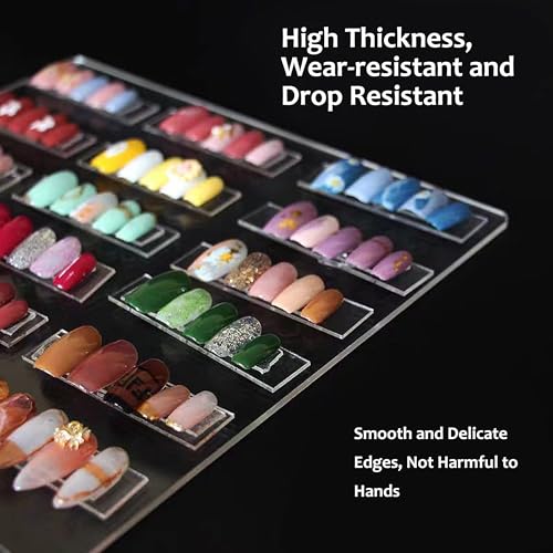 2pcs Acrylic Nail Display Boards for Nail Art Practice & Showcases