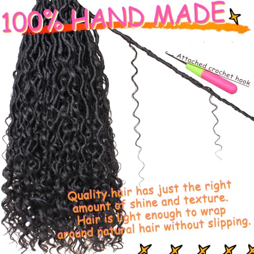 Beverlee 18 Inch Goddess Locs Crochet Hair 8 Pack - 1B# Boho Style