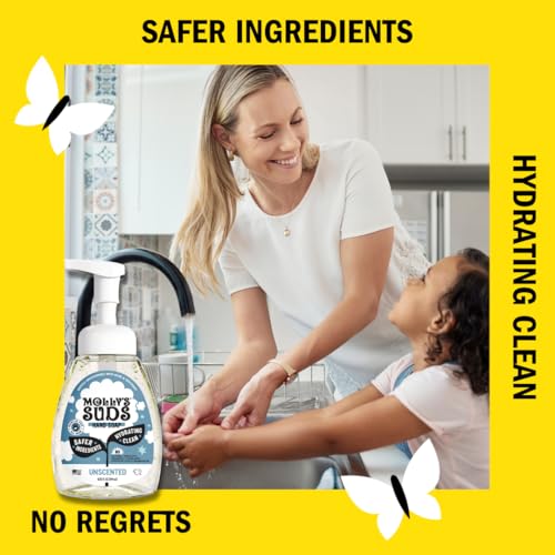 Molly's Suds Foaming Hand Soap - Made with Aloe and Coconut Oil | Moisturizing Hand Wash | Clean Ingredients, Infused with Essential Oils | Unscented - 8.25 Oz (Pack of 3)