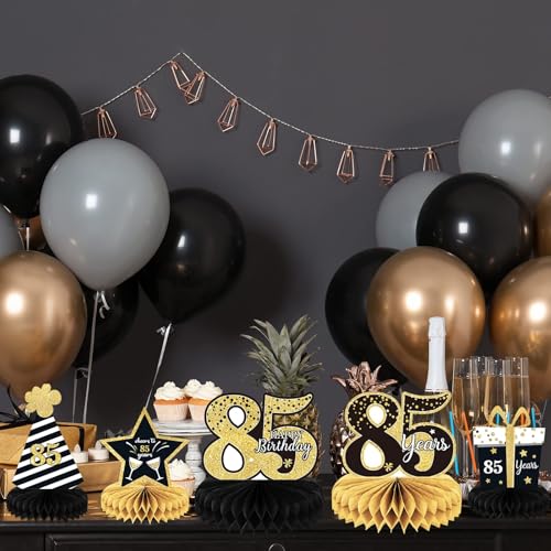 85th Birthday Honeycomb Centerpieces - 9 Pack Table Decorations