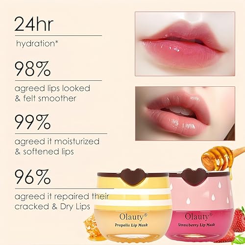 8-Pack Bee Honey Lip Balm & Overnight Sleep Mask Set with Applicator