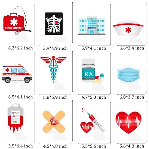 Nurse Theme Honeycomb Centerpieces - 12pcs Medical Party Decor