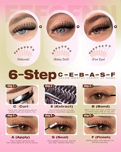560pcs Eefofnn Lash Clusters Set - 30D to 60D Faux Mink Lashes
