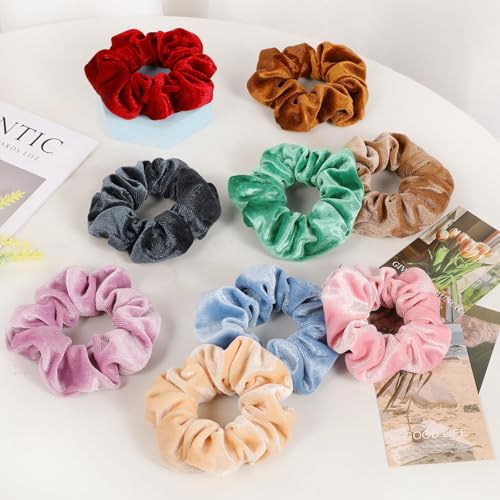 OCATO 24-Piece Velvet Hair Scrunchies Set - Soft Elastic Hair Ties for Women