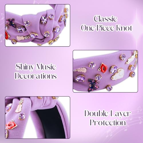 Purple Music Jeweled Headband for Women - Chic Hair Accessory