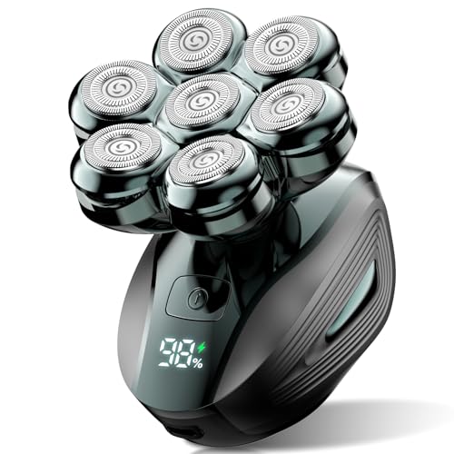 Head Shavers for Bald Men: ???? ???????????????? Electric Razor with Magnetic Removable Head, IPX7 Waterproof Shaver, LED Display & Type-C Fast Charging ?????? ????????????'?? ?????? (Mint Green)