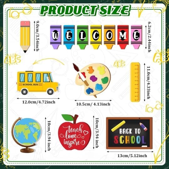 14-Piece Back to School Wooden Tiered Tray Decor Set