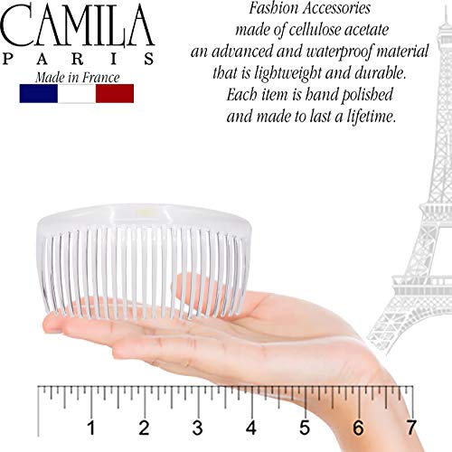 Camila Clear Large French Twist Hair Side Comb - 4" Clip