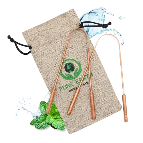 Copper Tongue Scraper for Adults & Kids - 2 Pack, Reusable, Travel-Friendly