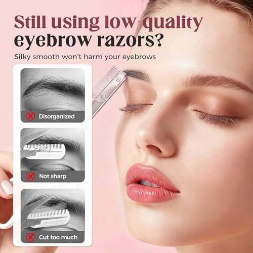 Stainless Steel Eyebrow Trimmer Scissors with Comb for Precision Grooming