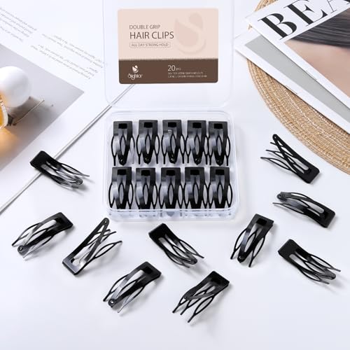 Sightor 20 Pcs Double Grip Metal Hair Clips - Non-Slip Barrettes