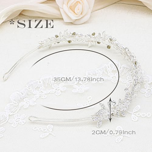 Oriamour Flower Girl Crystal Headband for Weddings and First Communion