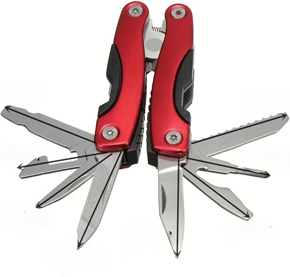 9-In-1 Stainless Steel Portable Multi Tool Plier - Essential Camping Gear & Survival Accessories