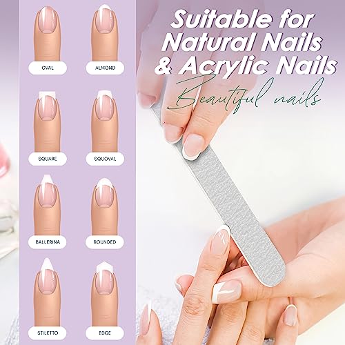 Professional 100/180 Grit Zebra Nail Files - 100 Pack Disposable Emery Boards