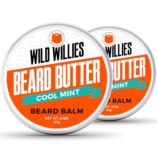 Wild Willies Premium Beard Balm, Cool Mint, 2 oz (Pack of 2)