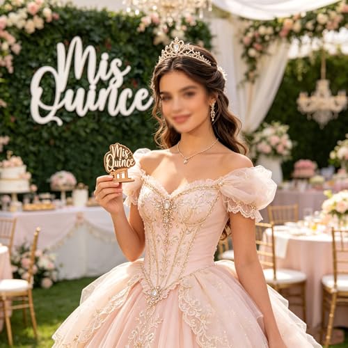 Mis Quince Wooden Sign - Elegant Quinceañera Party Decor