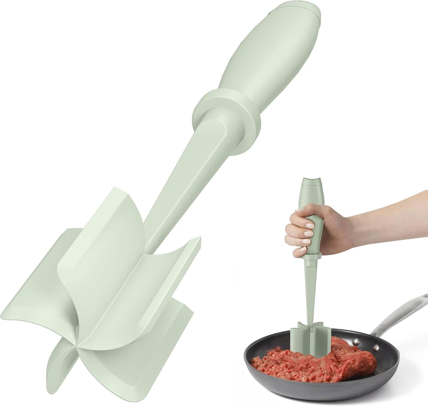 Meat Chopper - Premium Hamburger Grinder & Heat Resistant Smasher for Ground Beef | Black